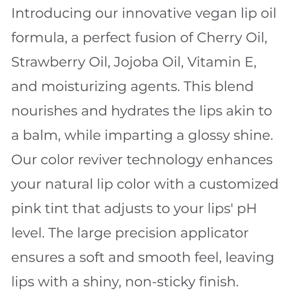 pH activated vegan cherry lip tint oil - Picture 2 of 4